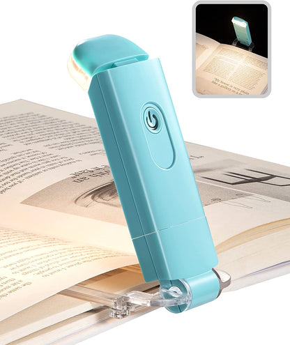 USB Rechargeable Book Light for Reading in Bed, LED Book Reading Lights with Clip, Perfect for Bookworms, Kids, Warm White, Brightness Adjustable (Blue)