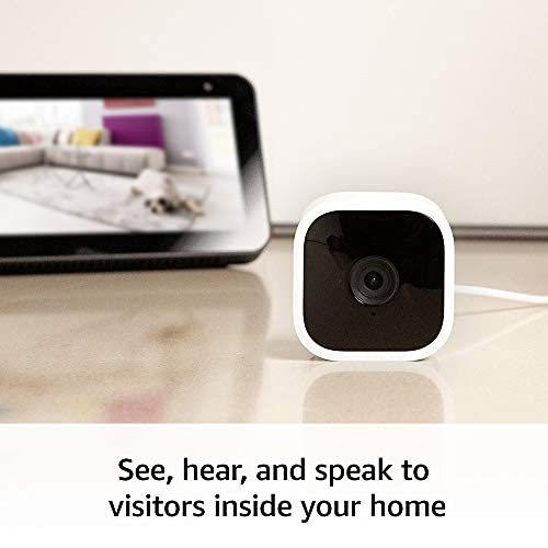 Mini – Compact Indoor Plug-In Smart Security Camera, 1080P HD Video, Night Vision, Motion Detection, Two-Way Audio, Easy Set Up, Works with Alexa – 1 Camera (White)