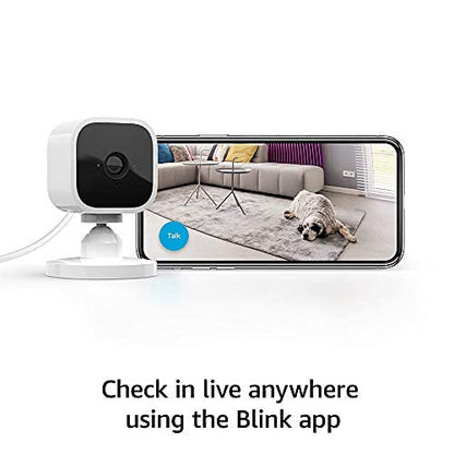 Mini – Compact Indoor Plug-In Smart Security Camera, 1080P HD Video, Night Vision, Motion Detection, Two-Way Audio, Easy Set Up, Works with Alexa – 1 Camera (White)