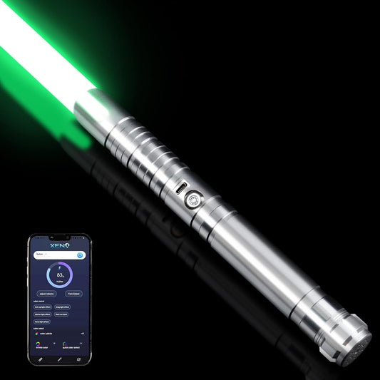 Upgrade RGB3.0 Smooth Swing Light Saber, Motion Control Light Saber with Realistic 16 Sound Fonts Infinite Color Changing 16 RGB, Heavy Dueling Metal Light Saber for Adults, Rechargeable