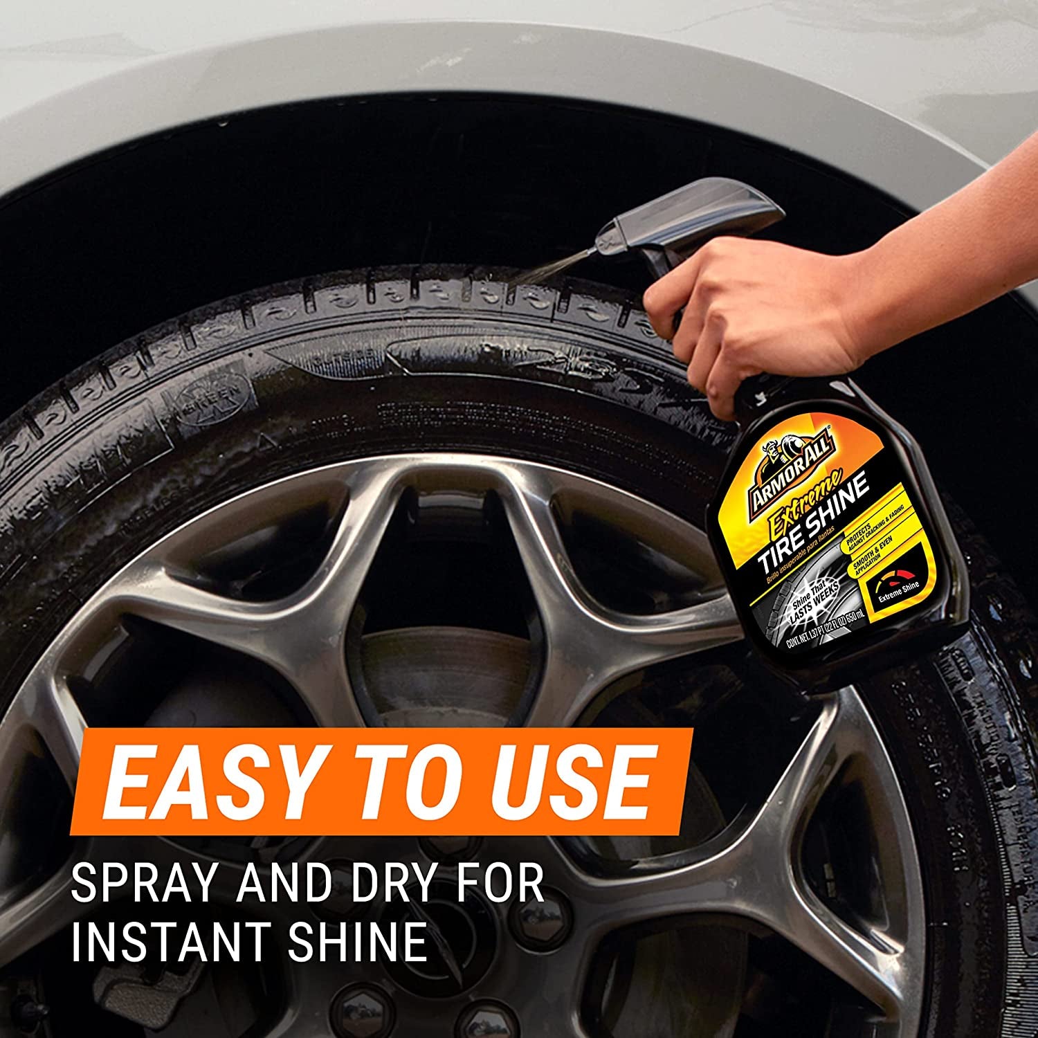 Car Tire Shine, One-Step Tire Shine Spray for Precise, Even Shine and Minimal Overspray - 2 Count