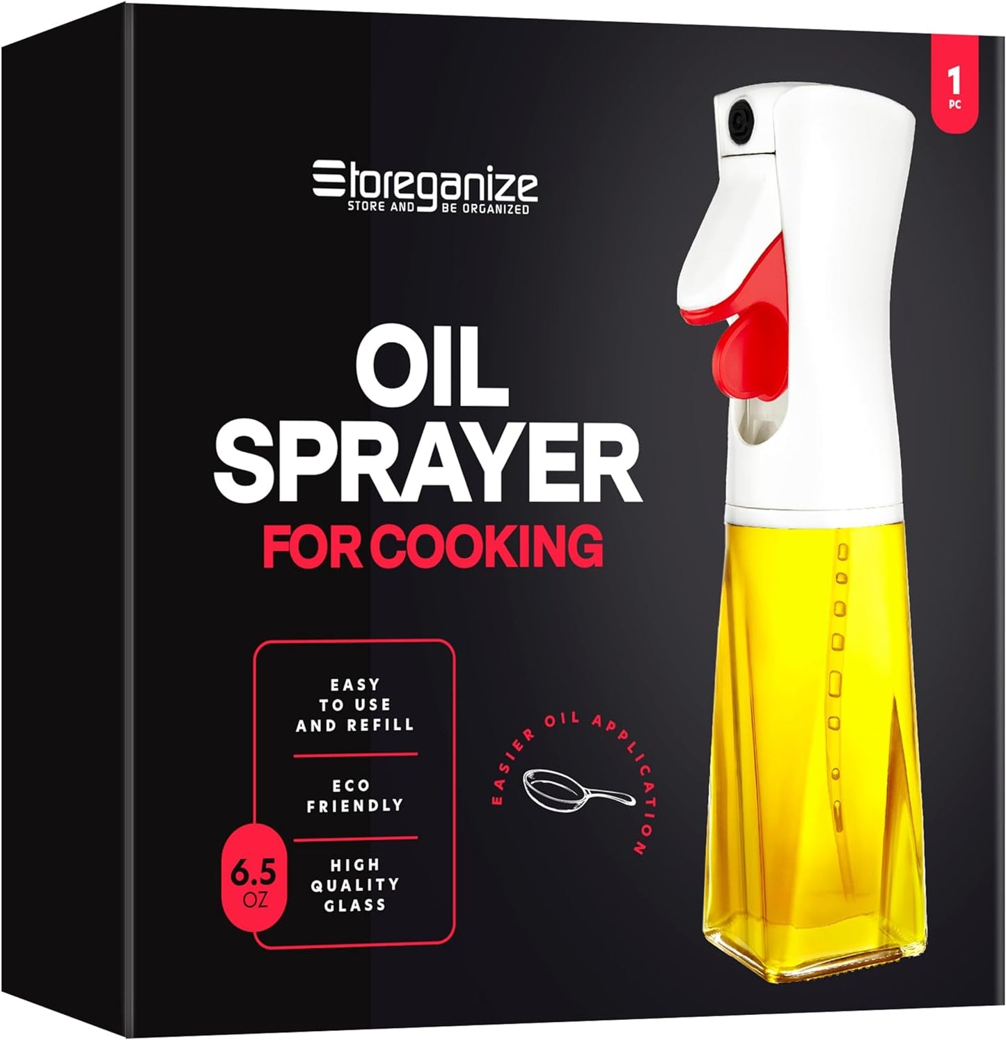 Olive Oil Sprayer for Cooking - Glass 200Ml Olive Oil Spray Bottle for Oil Portion Control - Kitchen Accessories Gadgets Oil Mister Spray Bottle for Cooking Baking & Salads