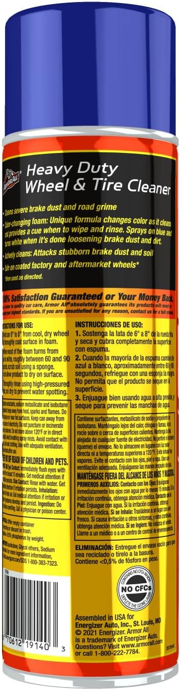 Heavy Duty Wheel and Tire Cleaner, Car Wheel Cleaner Spray, 22 Oz, Multicolor, 1.37 Pound (Pack of 2)