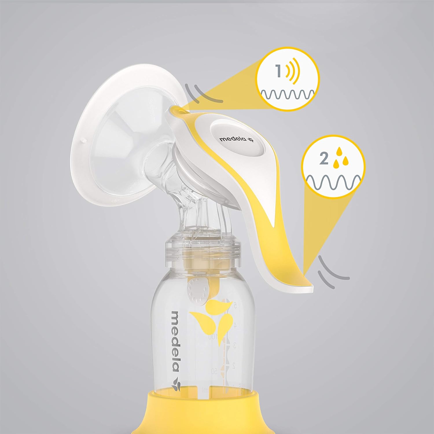 Manual Breast Pump with Flex Shields Harmony Single Hand for More Comfort and Expressing More Milk