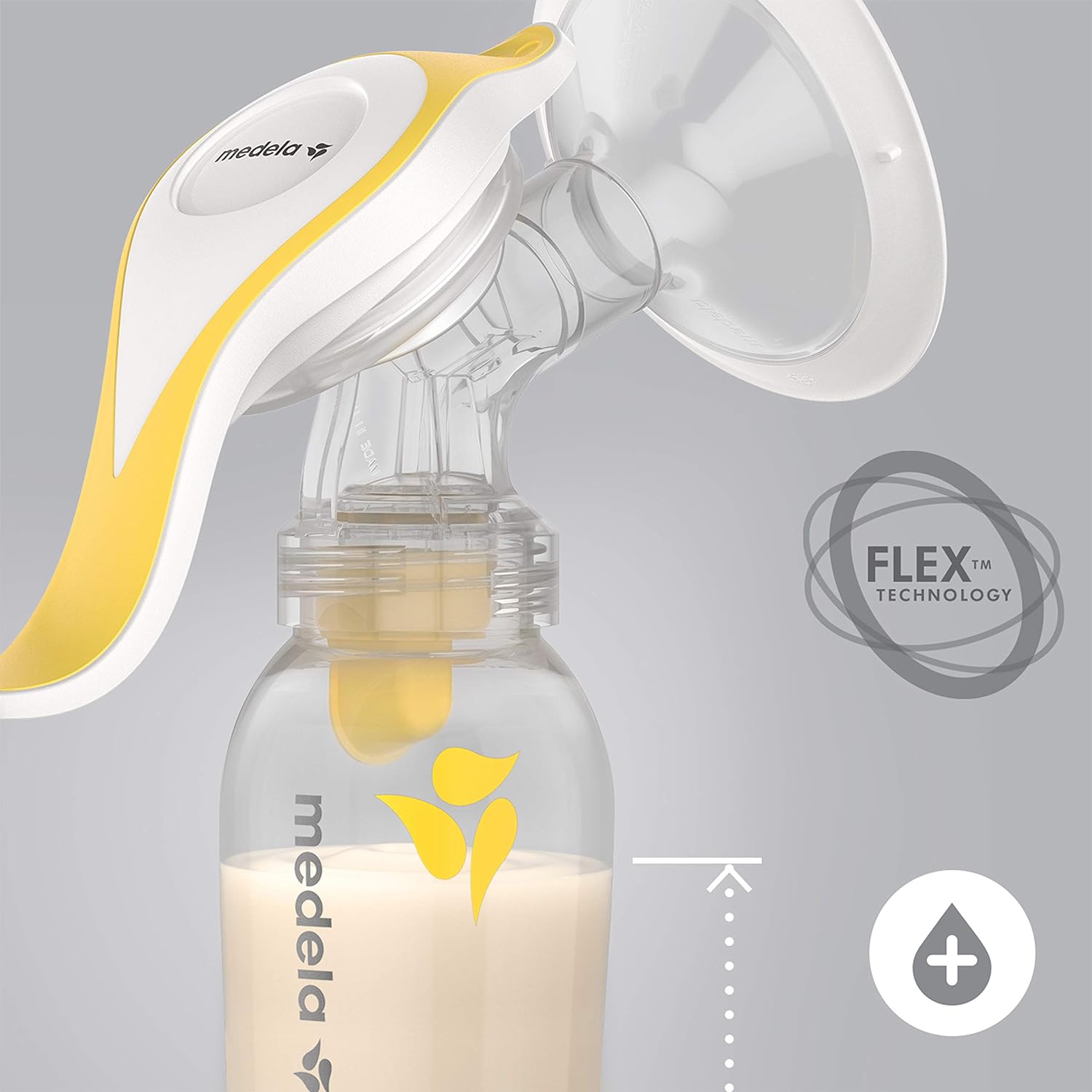 Manual Breast Pump with Flex Shields Harmony Single Hand for More Comfort and Expressing More Milk