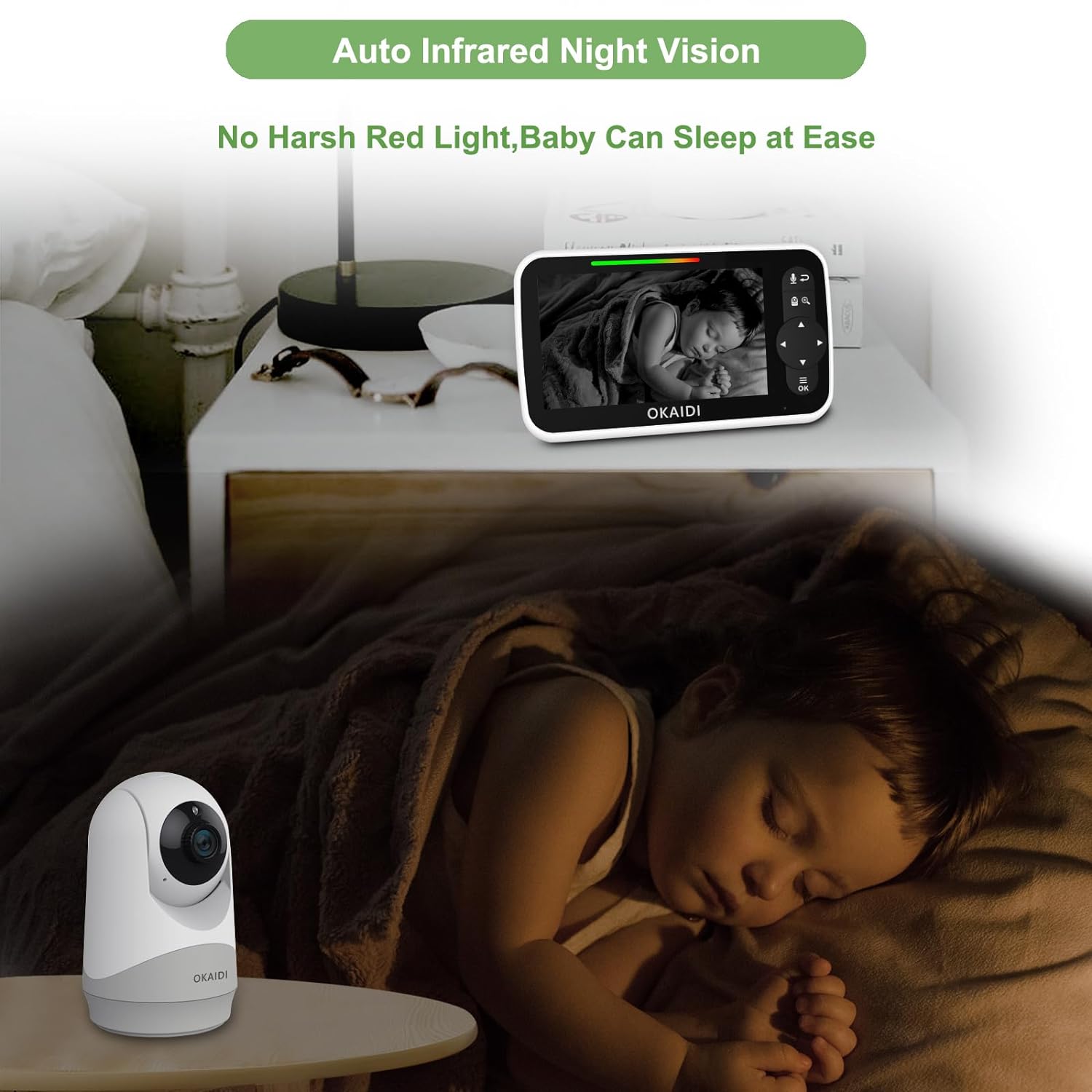 Baby Monitor with Camera and Audio, 5" Large Screen with 30-Hour Battery, 1000Ft Range Video Baby Monitor, Remote Pan-Tilt-Zoom Baby Monitor No Wifi, Night Vision, VOX, 2-Way Talk, 8 Lullabies