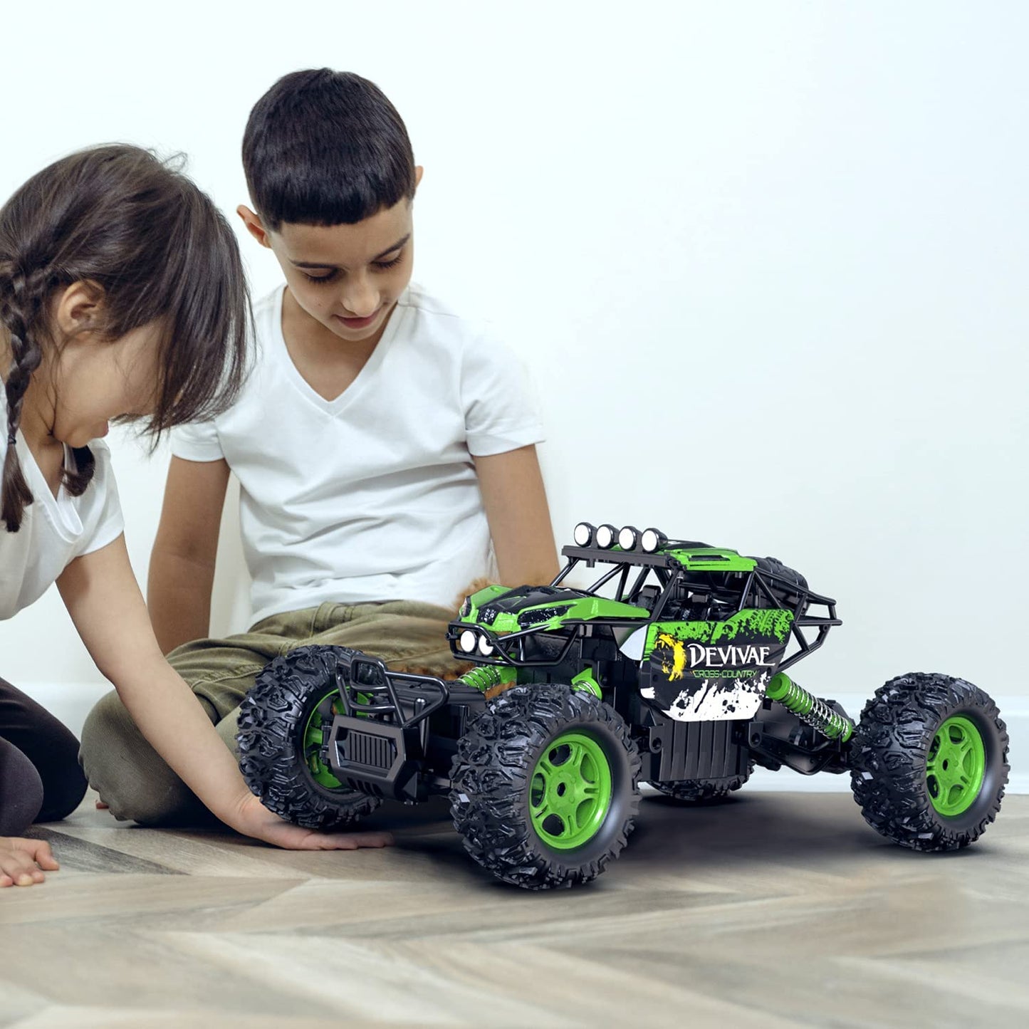 1:12 Large RC Cars for Boys with Upgraded Lifting Function, 2.4Ghz 4WD Remote Control Car Toy Gifts 20Km/H Monster Truck for Kids, All Terrain RC Truck for 60Min Play(Green)