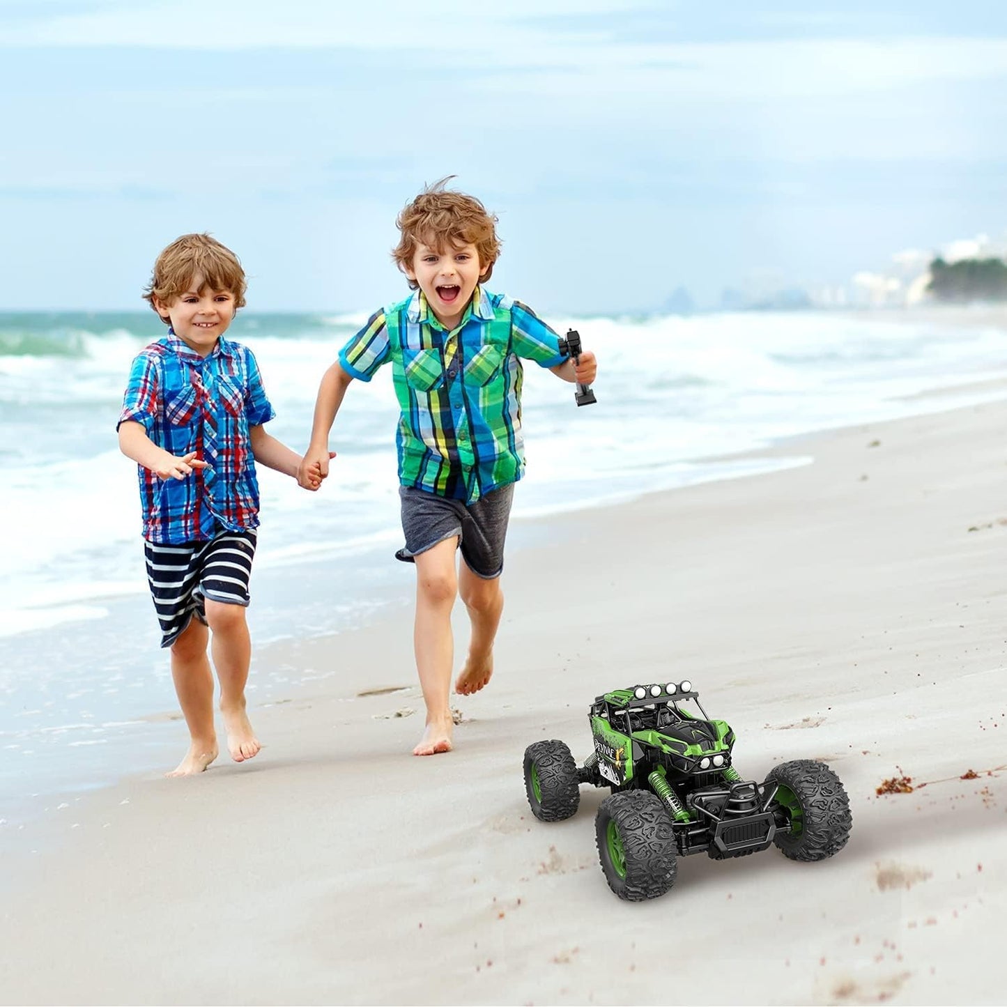 1:12 Large RC Cars for Boys with Upgraded Lifting Function, 2.4Ghz 4WD Remote Control Car Toy Gifts 20Km/H Monster Truck for Kids, All Terrain RC Truck for 60Min Play(Green)