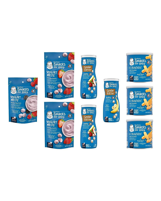 Snacks for Baby Variety Pack, Yogurt Melts, Puffs and Lil Crunchies (Set of 9)