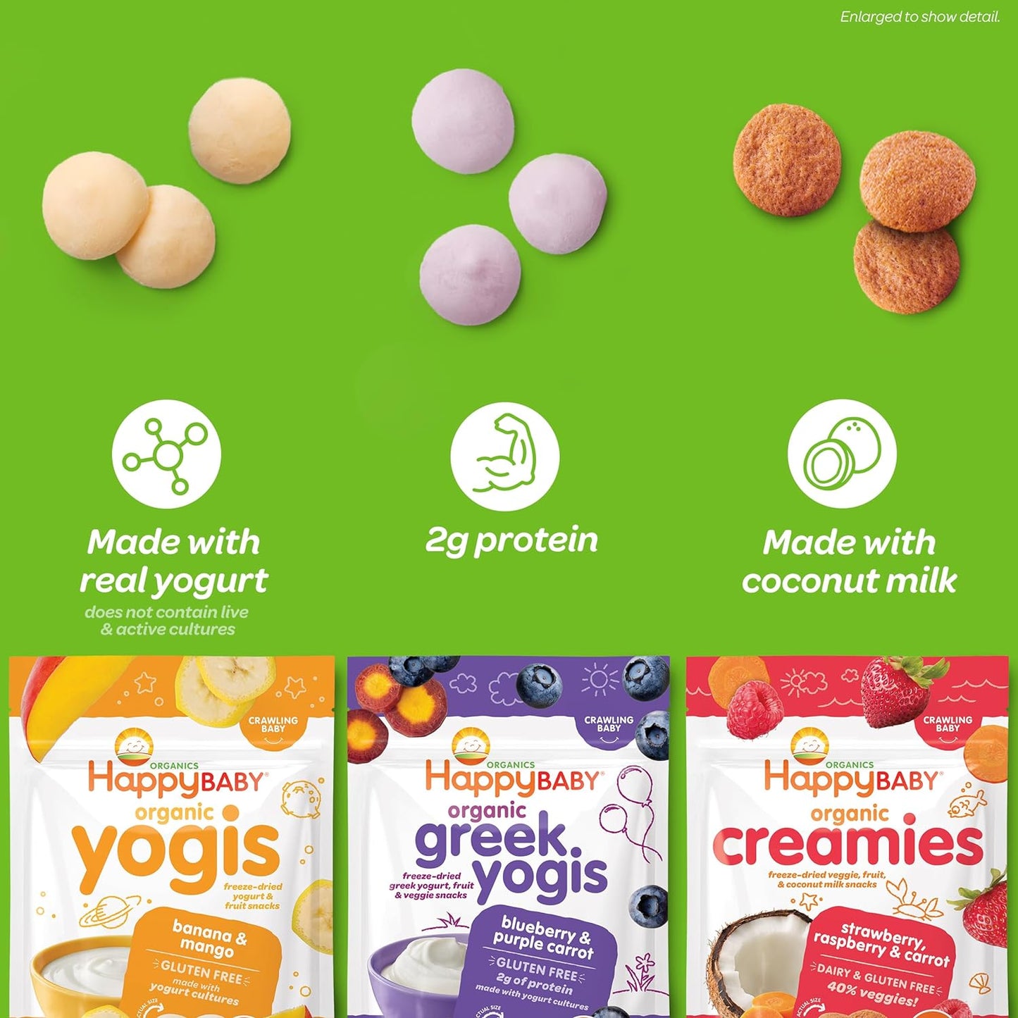 Organics Baby Snacks, Yogis, Freeze Dried Yogurt & Fruit Snacks, Gluten Free Snack for Babies 9+ Months, 3 Flavor Variety Pack, 1 Ounce (Total Pack of 3)