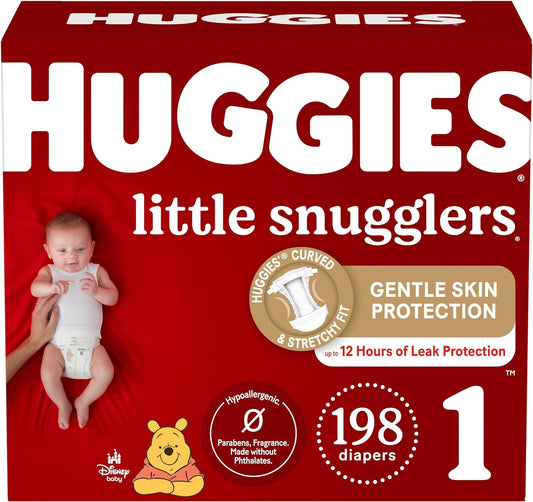 Size 1 Diapers, Little Snugglers Diapers, Size 1 (8-14 Lbs), 198 Ct (6 Packs of 33)