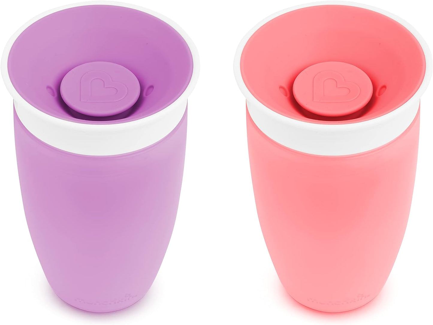 ® Miracle® 360 Toddler Sippy Cup, Spill Proof, 10 Ounce, 2 Pack, Pink/Purple