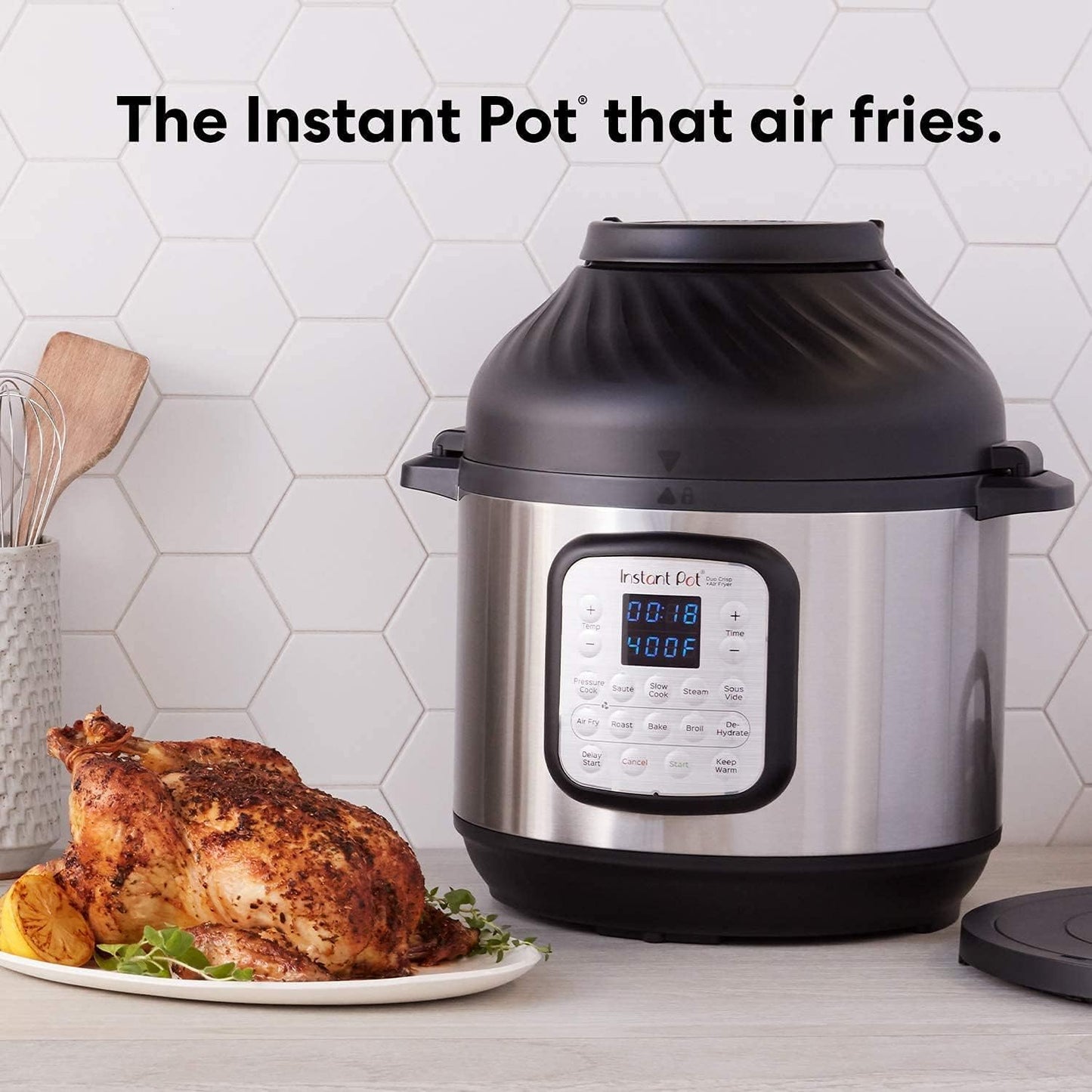 Pot Duo Crisp 11-In-1 Air Fryer and Electric Pressure Cooker Combo with Multicooker Lids That Air Fries, Steams, Slow Cooks, Sautés, Dehydrates, & More, Free App with over 800 Recipes, 6 Quart