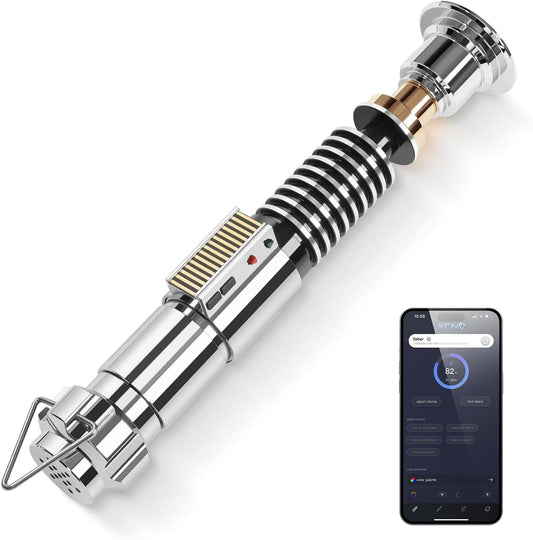 Sensitive Smooth Swing Xenopixel Light Saber with 34 Set Sound Fonts, Motion Control Smooth Swing Light Saber, Rechargeable, Infinite Color Changing Luke V2 Light Saber Adults Gift