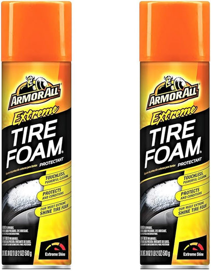 Extreme Car Tire Foam, Tire Cleaner Spray for Cars, Trucks, Motorcycles, 18 Oz Each (Pack of 2)